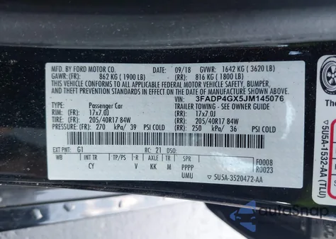 2018 Ford Fiesta St from USA, damaged, VIN 3FADP4GX5JM145076